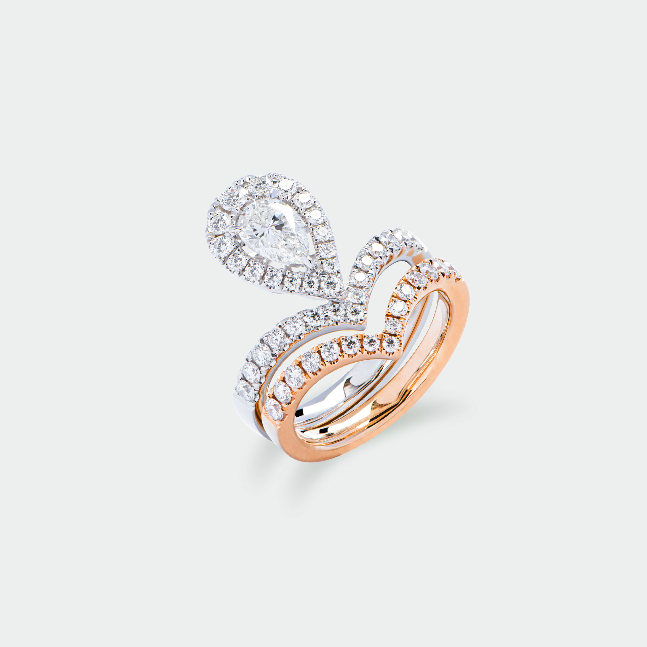 Candy Drops Diamond Ring & Stackable Gold Ring